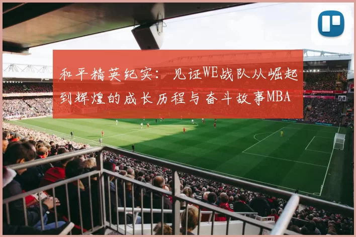 和平精英纪实：见证WE战队从崛起到辉煌的成长历程与奋斗故事MBA